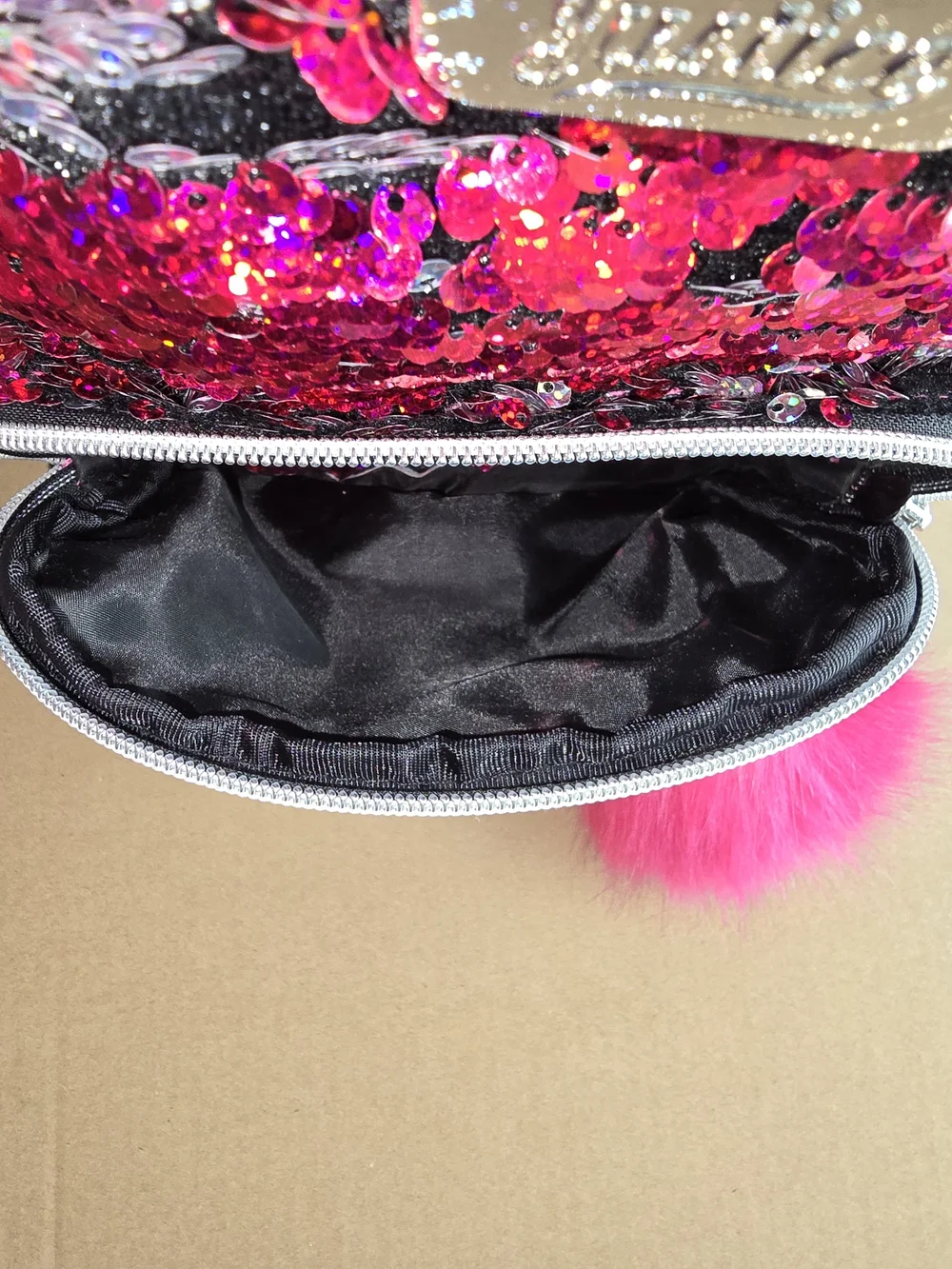 Justice Sequin Mini Backpack in Hot Pink with Silver Accents